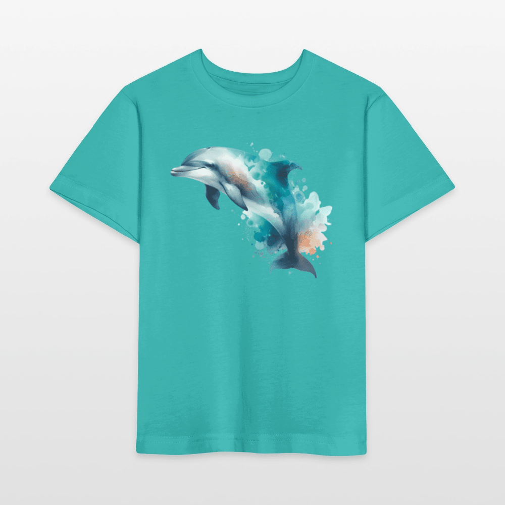 Organic Cotton Kids T-Shirt (Watercolour Dolphin) - Tiny Tugz™