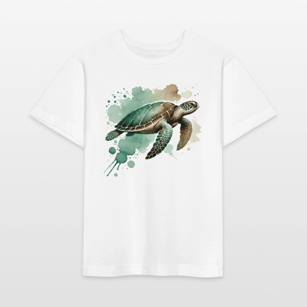 Organic Cotton Kids T-Shirt (Watercolour Turtle) - Tiny Tugz™