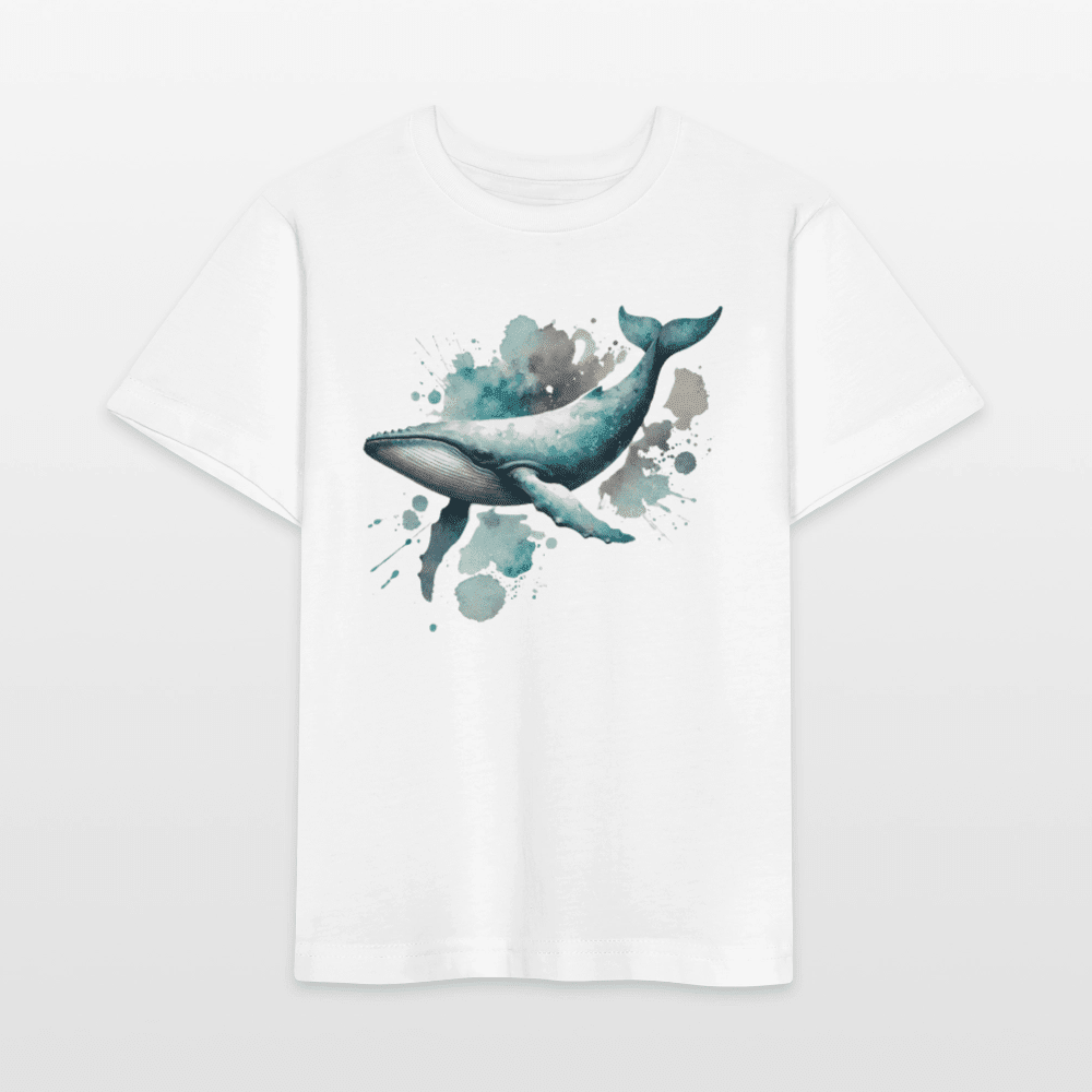 Organic Cotton Kids T-Shirt (Watercolour Whale) - Tiny Tugz™
