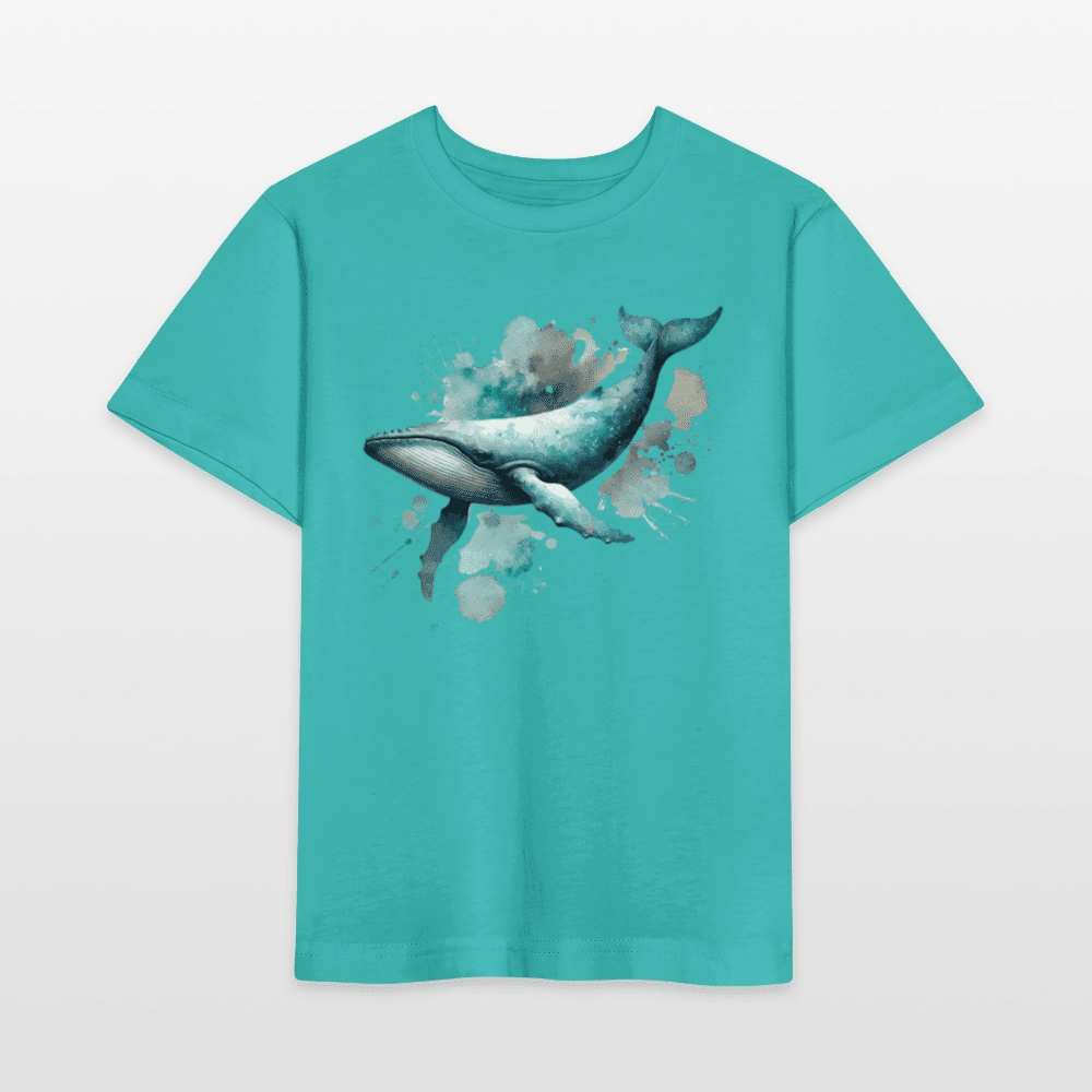 Organic Cotton Kids T-Shirt (Watercolour Whale) - Tiny Tugz™