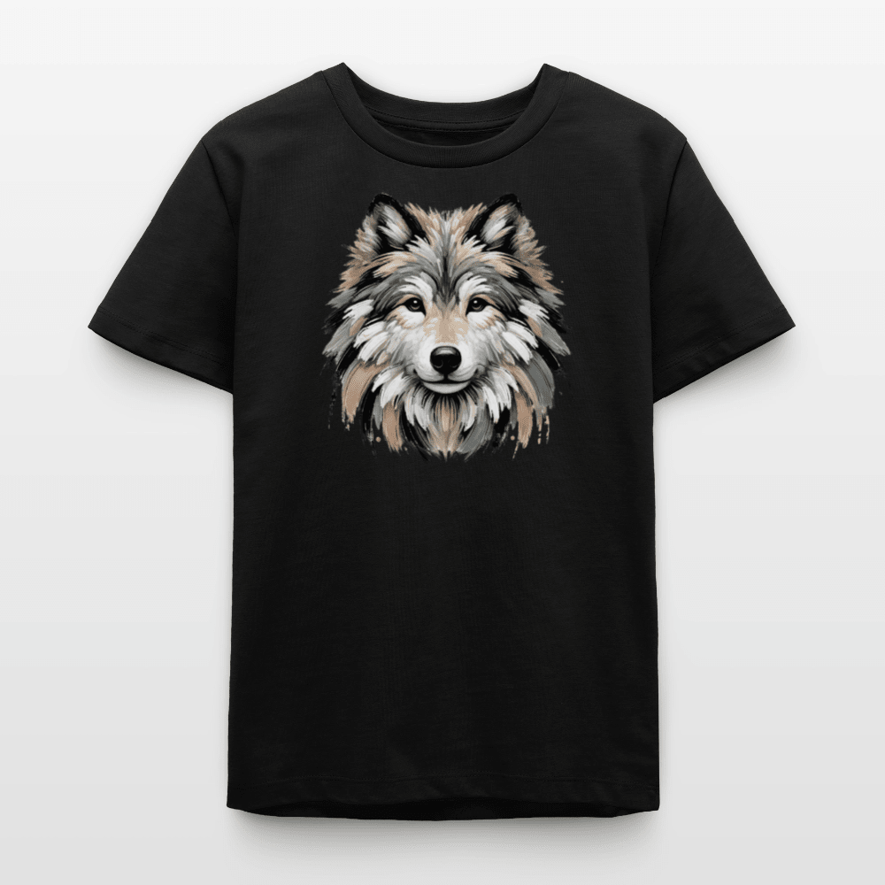 Organic Cotton Teen T-Shirt (Canvas Art Wolf) - Tiny Tugz™