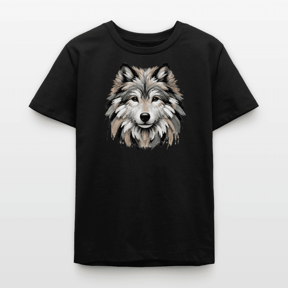 Organic Cotton Teen T-Shirt (Canvas Art Wolf) - Tiny Tugz™