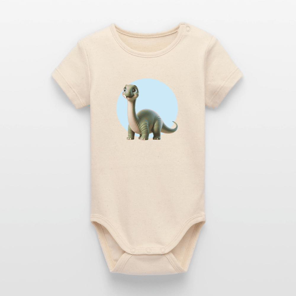 Organic Short - Sleeved Baby Bodysuit (3D Dino Illustration) - Tiny Tugz™