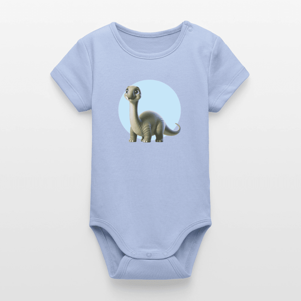 Organic Short-Sleeved Baby Bodysuit (3D Dino Illustration) - Tiny Tugz™