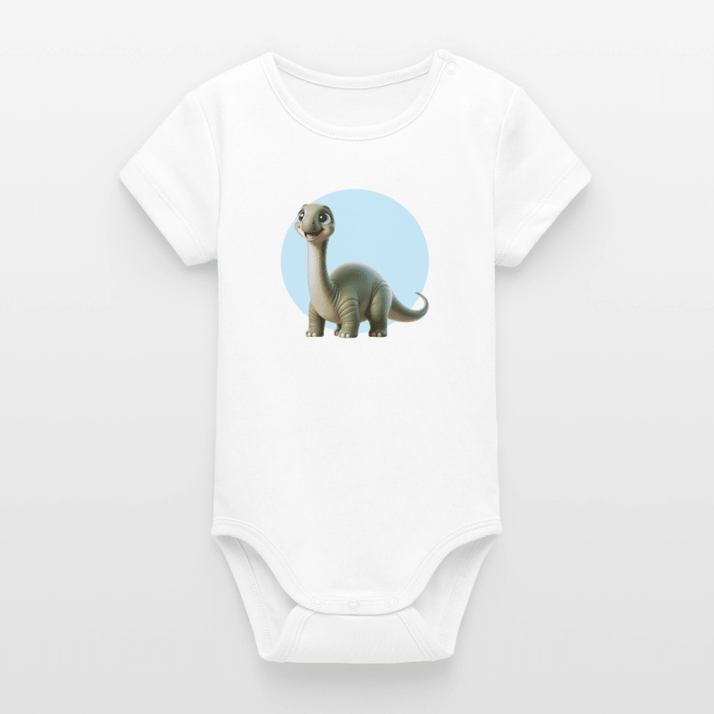 Organic Short-Sleeved Baby Bodysuit (3D Dino Illustration) - Tiny Tugz™