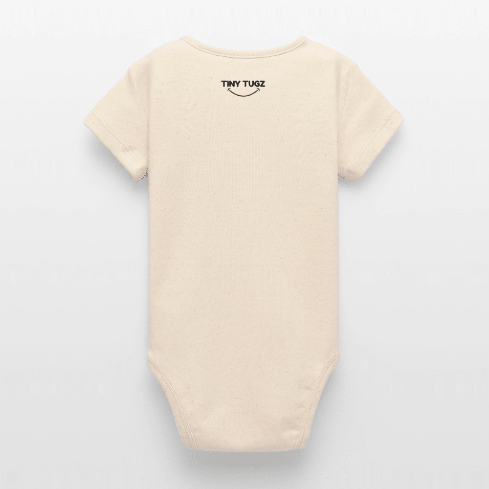 Organic Short - Sleeved Baby Bodysuit (3D Dino Illustration) - Tiny Tugz™