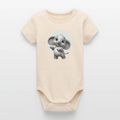 Organic Short-Sleeved Baby Bodysuit (3D Elephant Illustration) - Tiny Tugz™