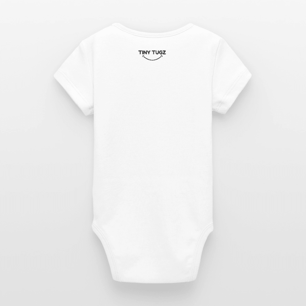 Organic Short-Sleeved Baby Bodysuit (3D Elephant Illustration) - Tiny Tugz™