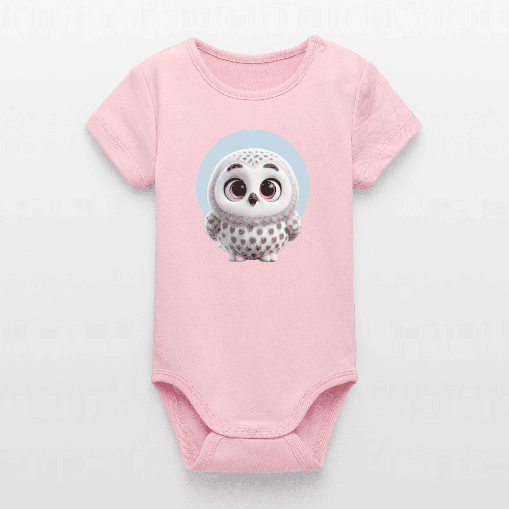 Organic Short - Sleeved Baby Bodysuit (3D Owl Illustration) - Tiny Tugz™