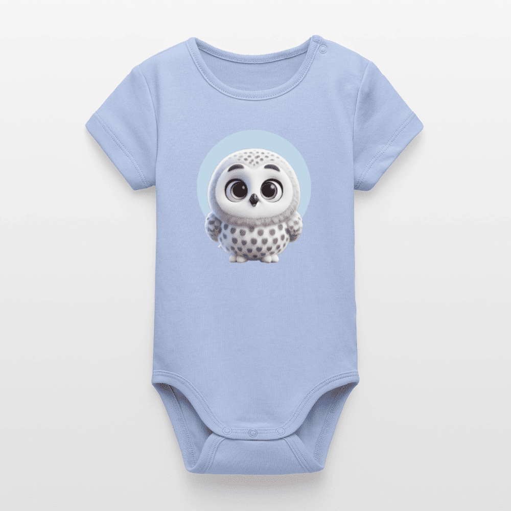Organic Short - Sleeved Baby Bodysuit (3D Owl Illustration) - Tiny Tugz™