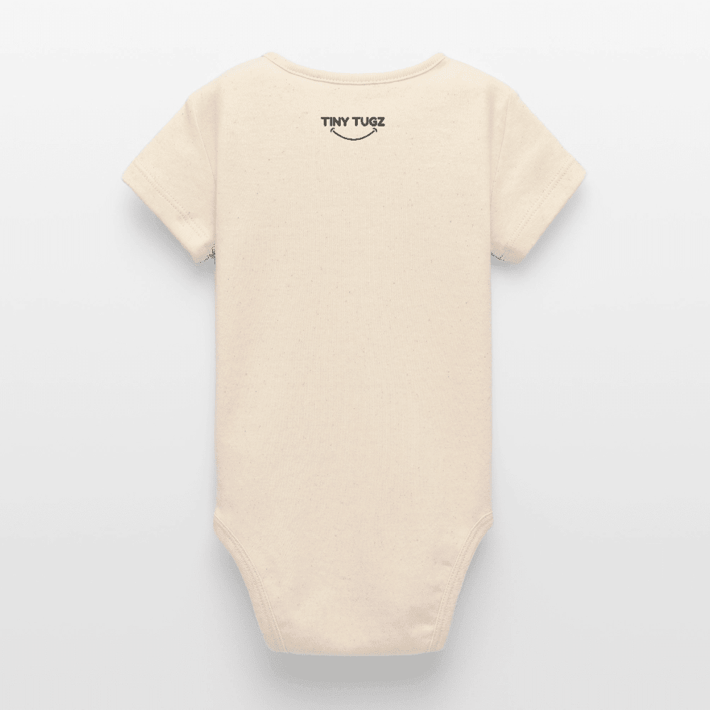 Organic Short-Sleeved Baby Bodysuit (3D Turtle Illustration) - Tiny Tugz™