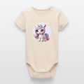 Organic Short-Sleeved Baby Bodysuit (3D Unicorn Illustration) - Tiny Tugz™