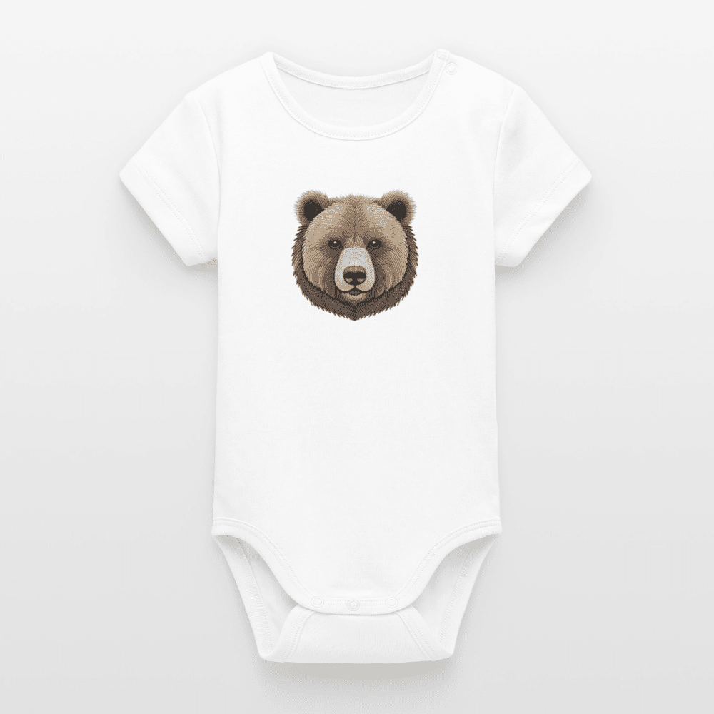 Organic Short - Sleeved Baby Bodysuit (Bear Thread Art) - Tiny Tugz™