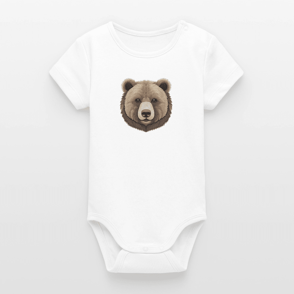 Organic Short-Sleeved Baby Bodysuit (Bear Thread Art) - Tiny Tugz™