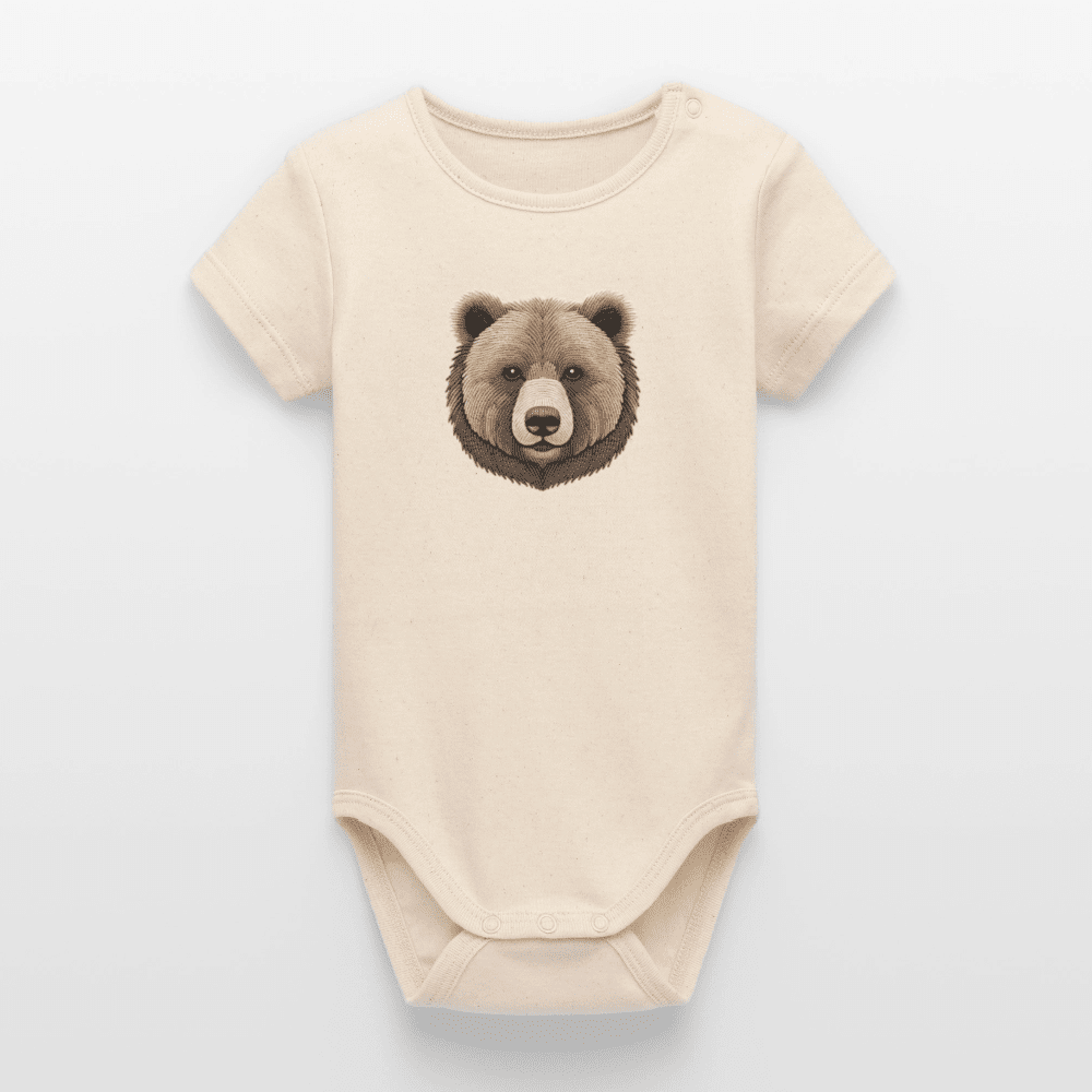 Organic Short - Sleeved Baby Bodysuit (Bear Thread Art) - Tiny Tugz™