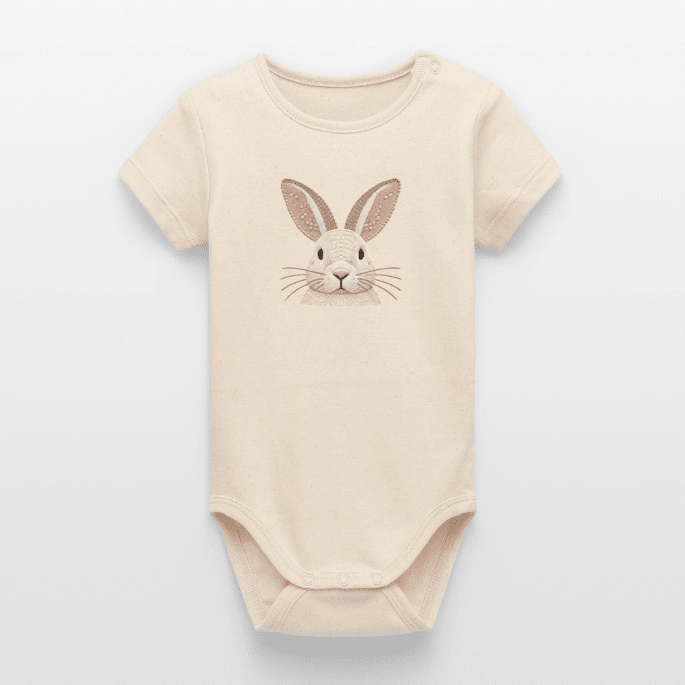 Organic Short - Sleeved Baby Bodysuit (Bunny Thread Art) - Tiny Tugz™
