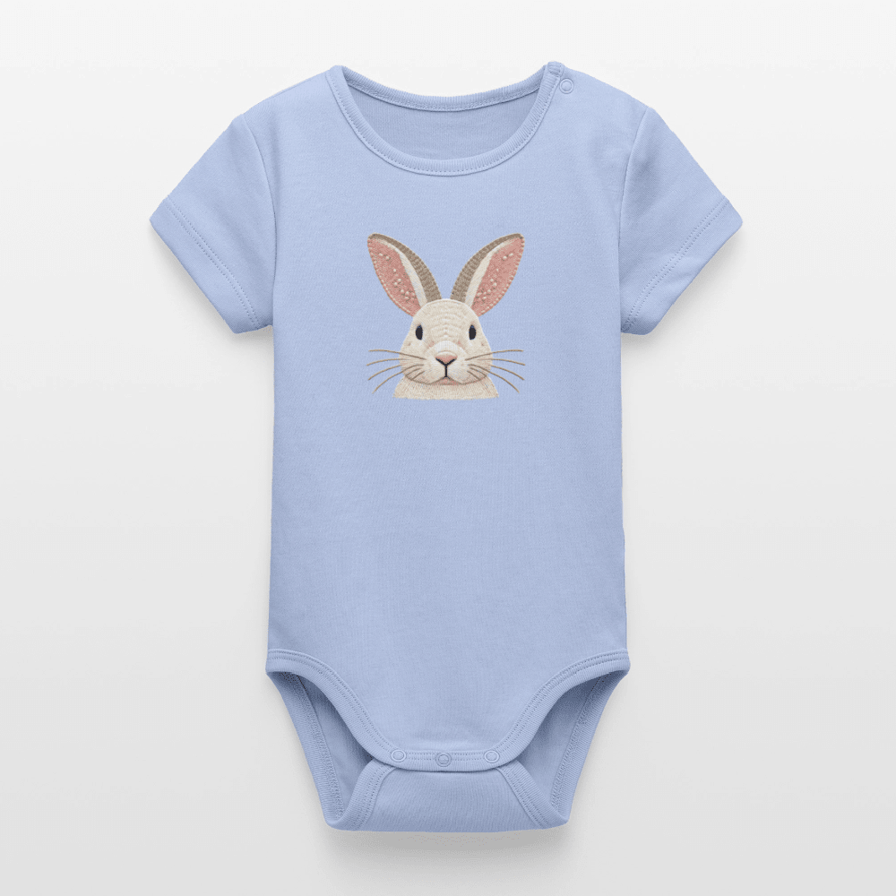 Organic Short-Sleeved Baby Bodysuit (Bunny Thread Art) - Tiny Tugz™
