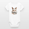 Organic Short-Sleeved Baby Bodysuit (Canvas Bunny) - Tiny Tugz™