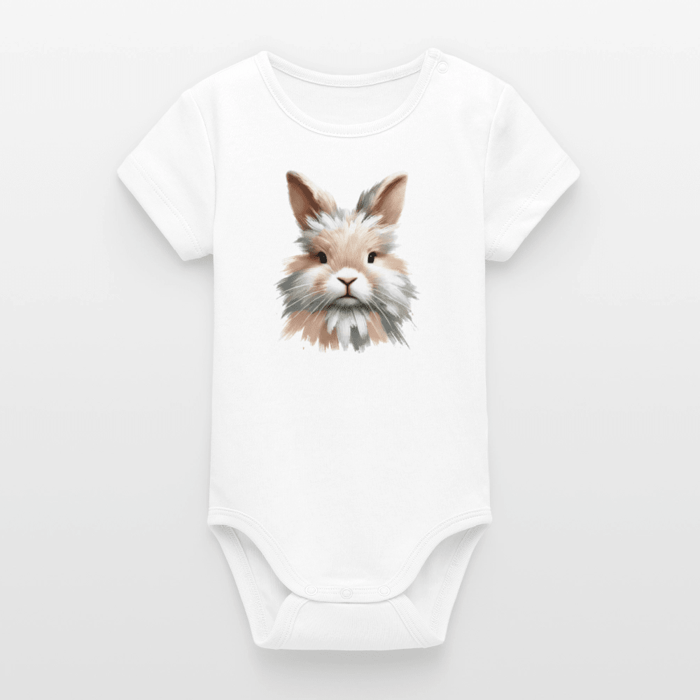 Organic Short-Sleeved Baby Bodysuit (Canvas Bunny) - Tiny Tugz™