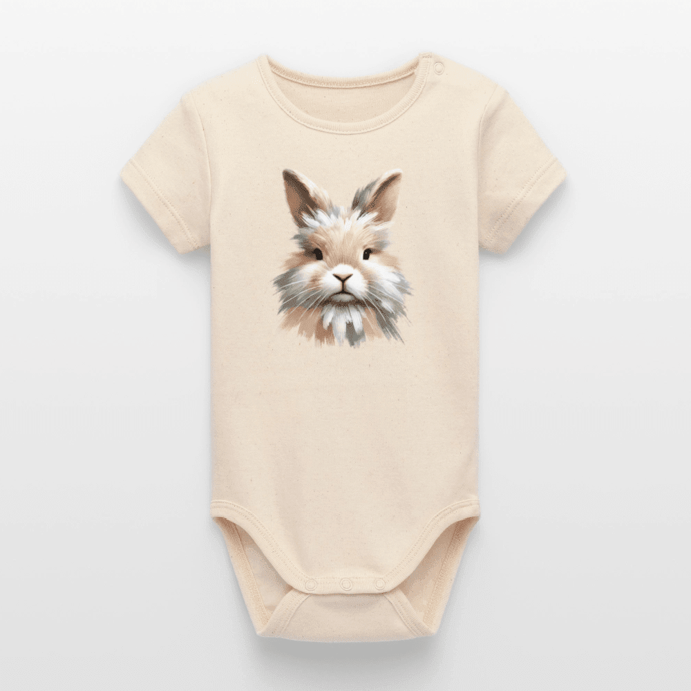 Organic Short-Sleeved Baby Bodysuit (Canvas Bunny) - Tiny Tugz™