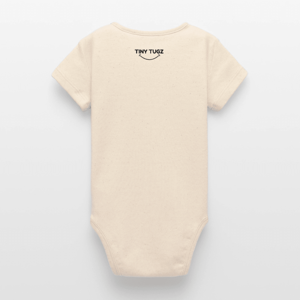 Organic Short-Sleeved Baby Bodysuit (Canvas Cat) - Tiny Tugz™
