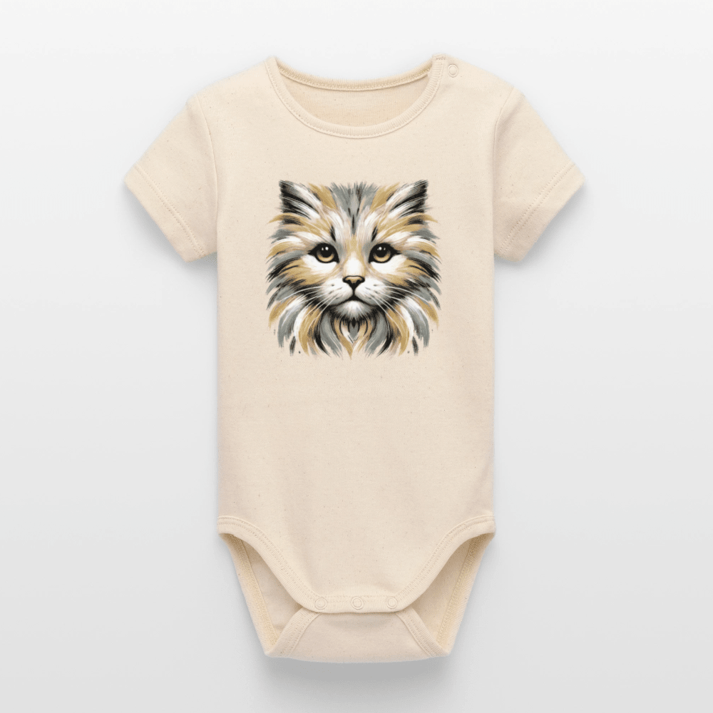 Organic Short - Sleeved Baby Bodysuit (Canvas Cat) - Tiny Tugz™