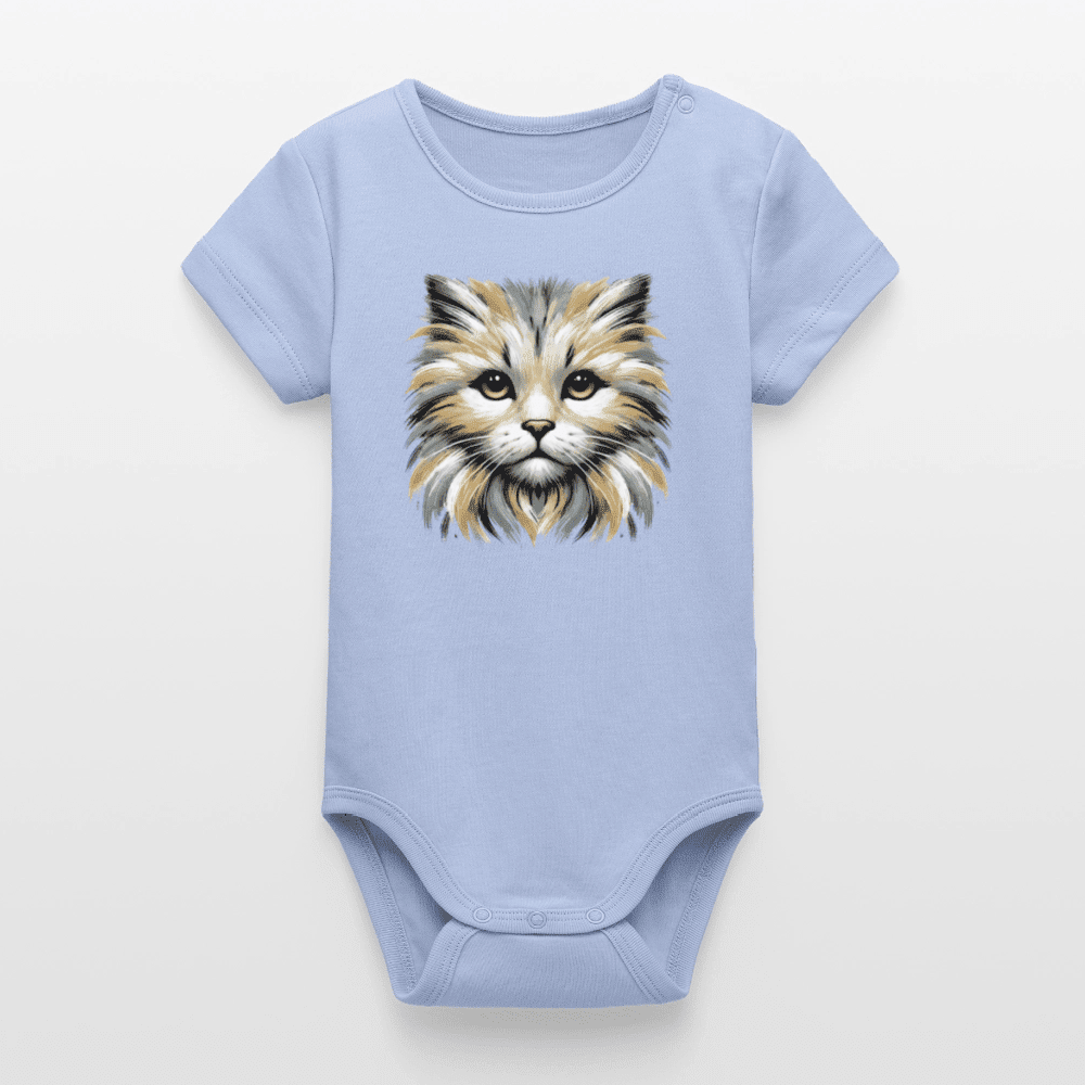 Organic Short-Sleeved Baby Bodysuit (Canvas Cat) - Tiny Tugz™