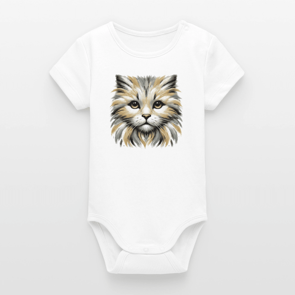 Organic Short - Sleeved Baby Bodysuit (Canvas Cat) - Tiny Tugz™