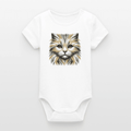 Organic Short-Sleeved Baby Bodysuit (Canvas Cat) - Tiny Tugz™