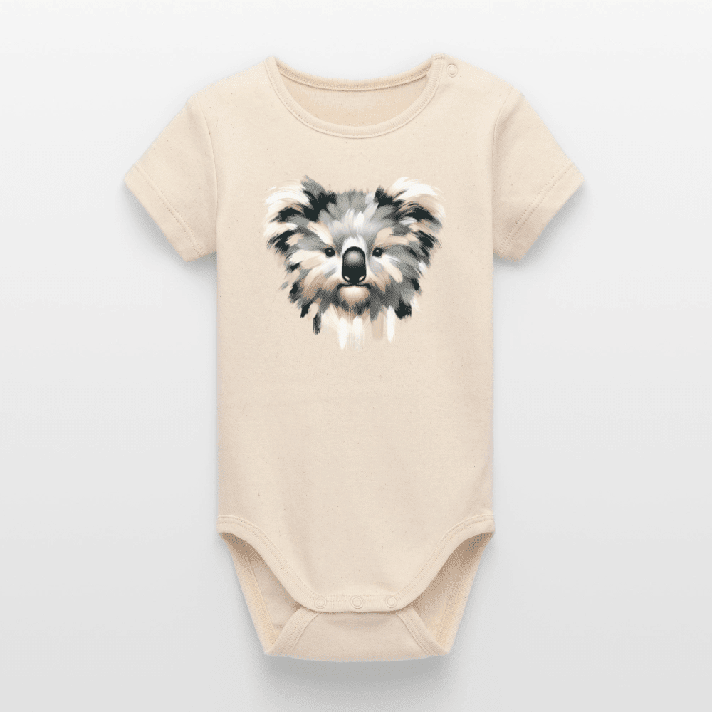 Organic Short-Sleeved Baby Bodysuit (Canvas Koala) - Tiny Tugz™