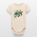 Organic Short-Sleeved Baby Bodysuit (Canvas Turtle) - Tiny Tugz™