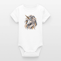 Organic Short-Sleeved Baby Bodysuit (Canvas Unicorn) - Tiny Tugz™