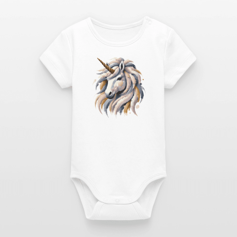 Organic Short-Sleeved Baby Bodysuit (Canvas Unicorn) - Tiny Tugz™