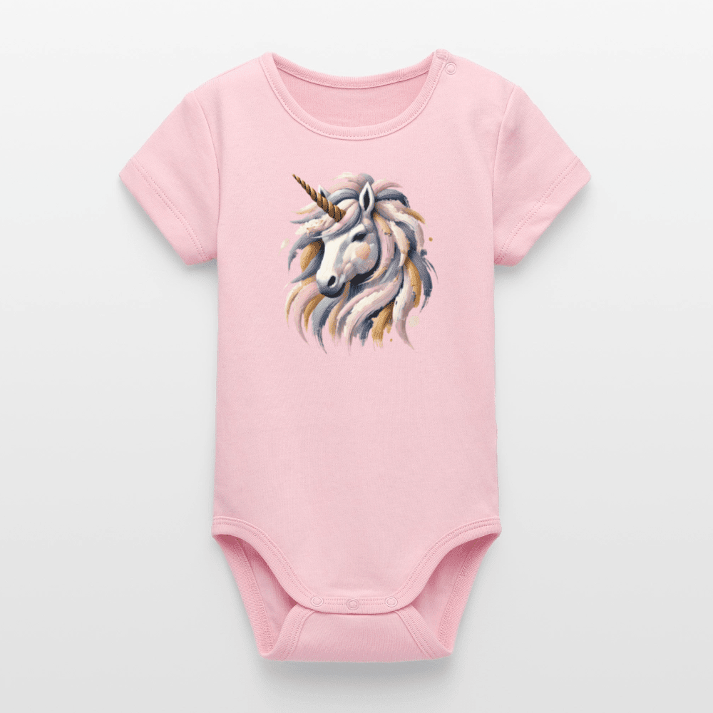 Organic Short-Sleeved Baby Bodysuit (Canvas Unicorn) - Tiny Tugz™