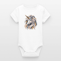 Organic Short - Sleeved Baby Bodysuit (Canvas Unicorn) - Tiny Tugz™