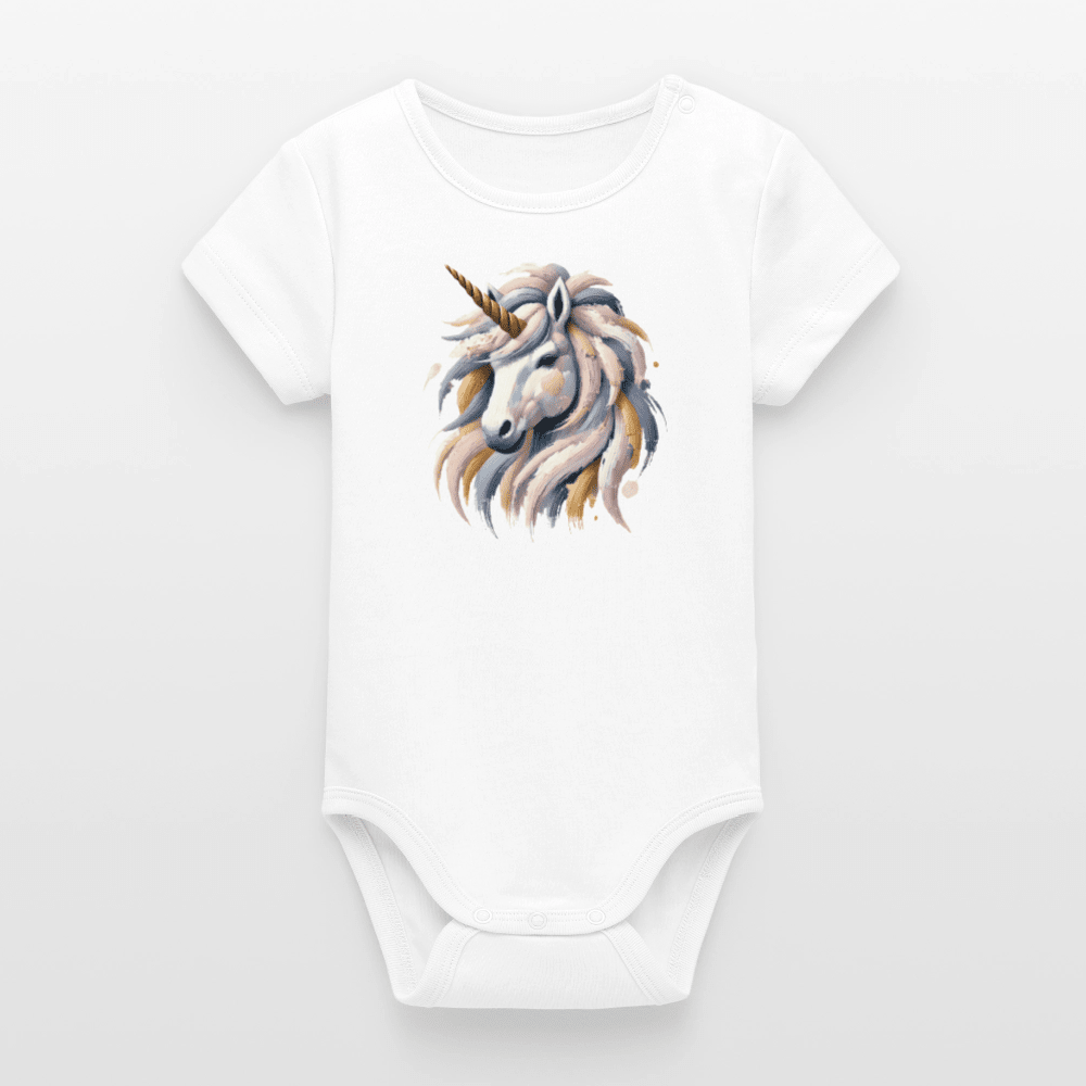 Organic Short - Sleeved Baby Bodysuit (Canvas Unicorn) - Tiny Tugz™
