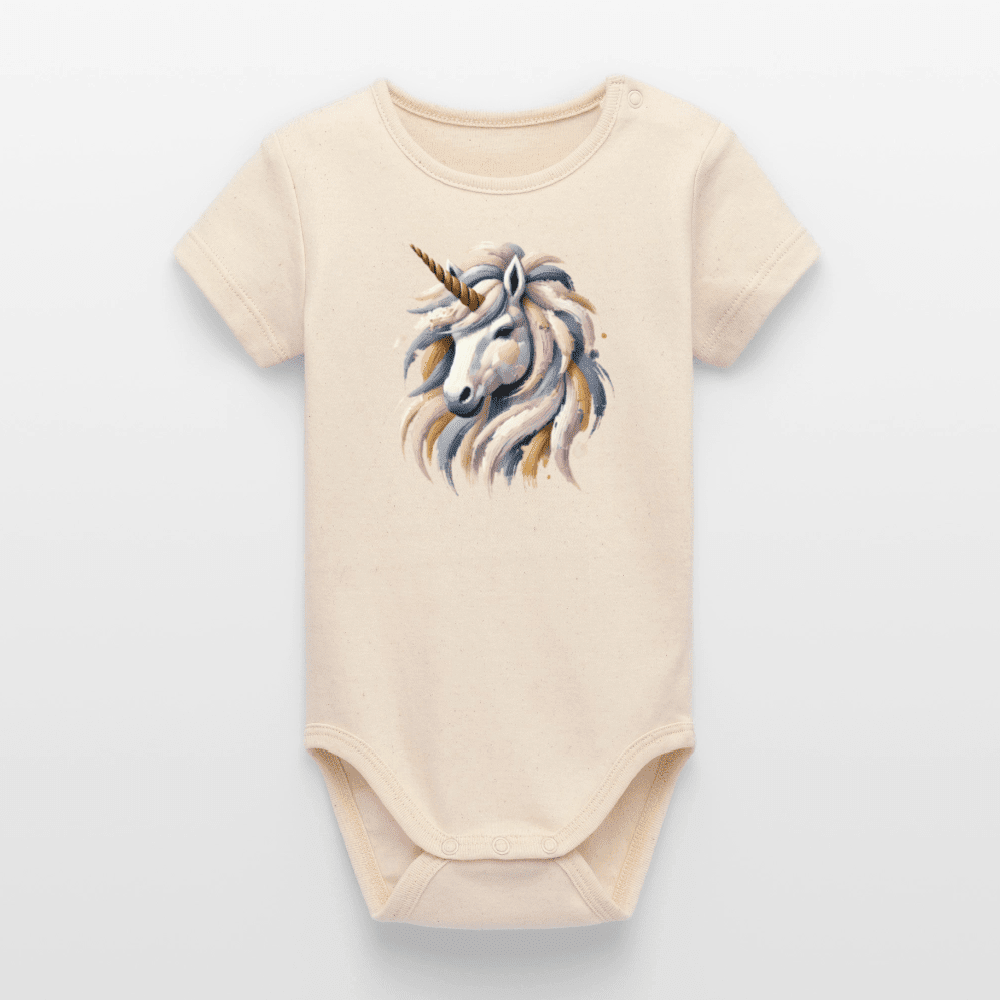Organic Short-Sleeved Baby Bodysuit (Canvas Unicorn) - Tiny Tugz™
