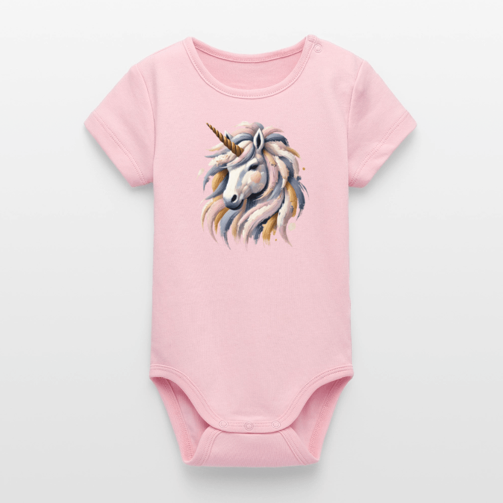Organic Short - Sleeved Baby Bodysuit (Canvas Unicorn) - Tiny Tugz™