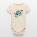 Organic Short-Sleeved Baby Bodysuit (Canvas Whale) - Tiny Tugz™