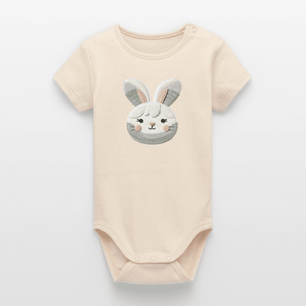 Organic Short - Sleeved Baby Bodysuit (Felt Appliqué Bunny) - Tiny Tugz™