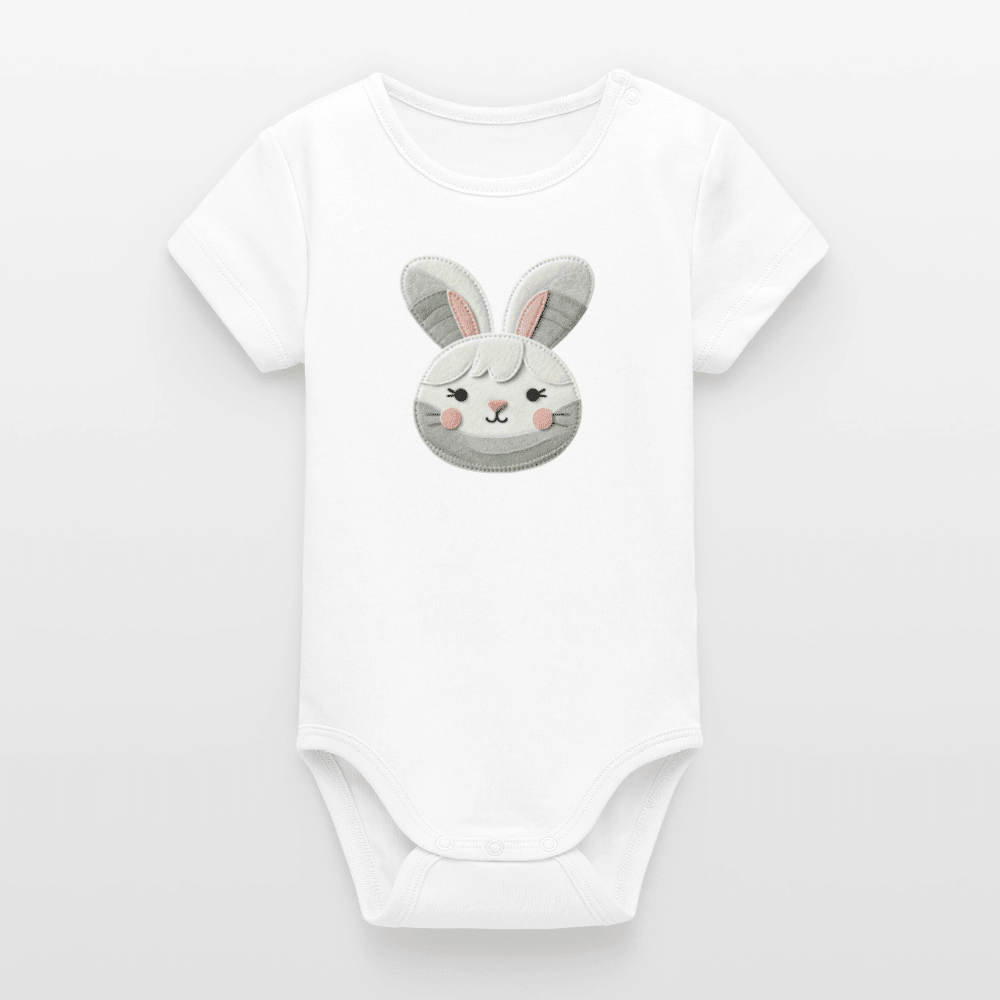Organic Short-Sleeved Baby Bodysuit (Felt Appliqué Bunny) - Tiny Tugz™