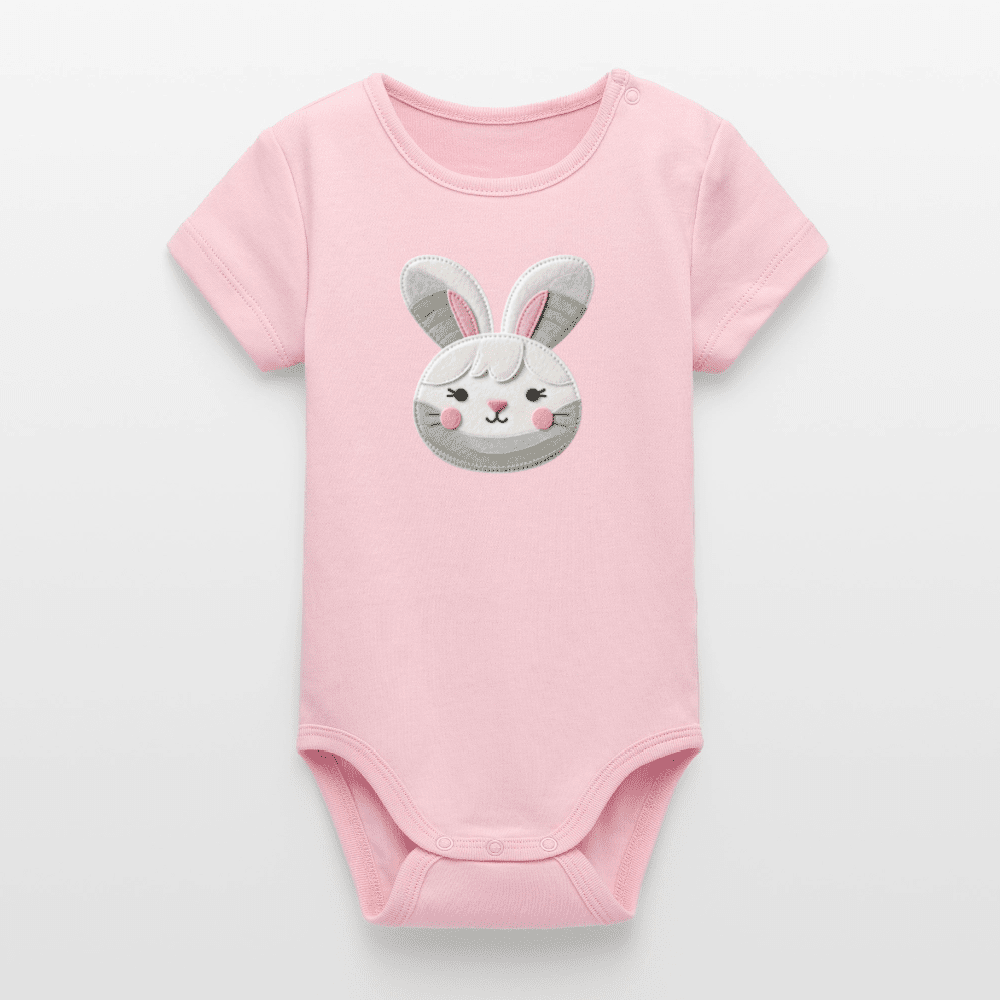 Organic Short - Sleeved Baby Bodysuit (Felt Appliqué Bunny) - Tiny Tugz™
