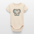 Organic Short - Sleeved Baby Bodysuit (Felt Appliqué Elephant) - Tiny Tugz™