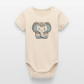 Organic Short-Sleeved Baby Bodysuit (Felt Appliqué Elephant) - Tiny Tugz™