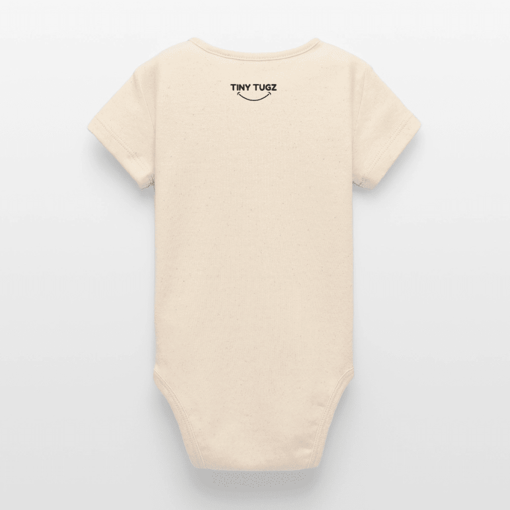 Organic Short-Sleeved Baby Bodysuit (Felt Appliqué Elephant) - Tiny Tugz™