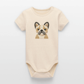 Organic Short - Sleeved Baby Bodysuit (Felt Appliqué French Bulldog) - Tiny Tugz™