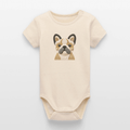 Organic Short-Sleeved Baby Bodysuit (Felt Appliqué French Bulldog) - Tiny Tugz™