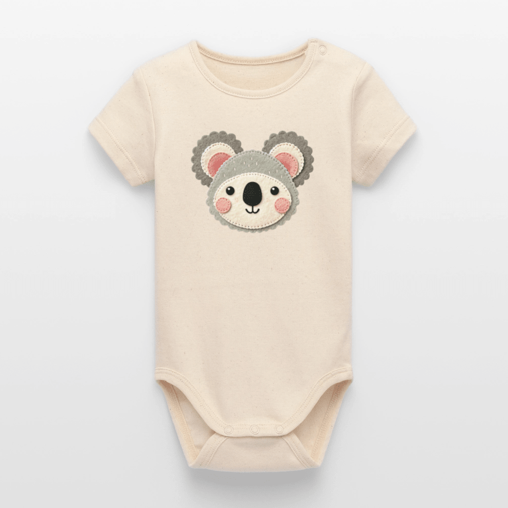 Organic Short-Sleeved Baby Bodysuit (Felt Appliqué Koala) - Tiny Tugz™
