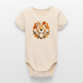 Organic Short - Sleeved Baby Bodysuit (Felt Appliqué Lion) - Tiny Tugz™