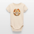 Organic Short-Sleeved Baby Bodysuit (Felt Appliqué Lion) - Tiny Tugz™